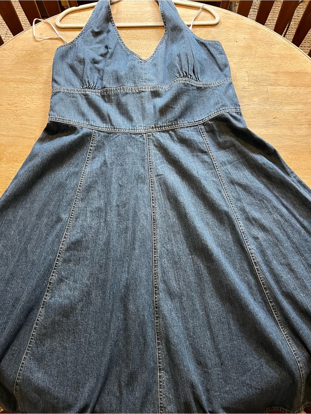 Jones New York Halter Style Open Back Denim Dress